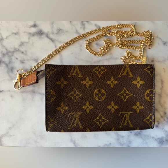 LOUIS VUITTON Pochette Women's Brown LV
Monogram Canvas Purse Pouch Crossbody - Picture 5 of 14